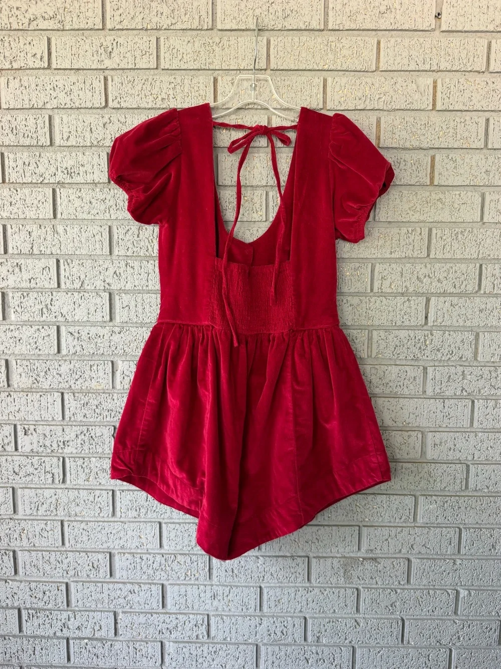 NWT Free People Silver Bells Romper Cherry Red Size Medium